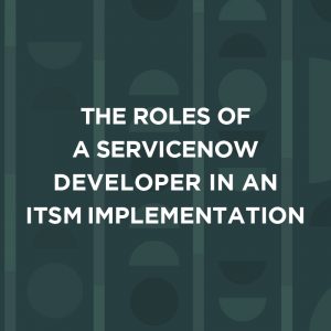 The roles of a servicenow developer