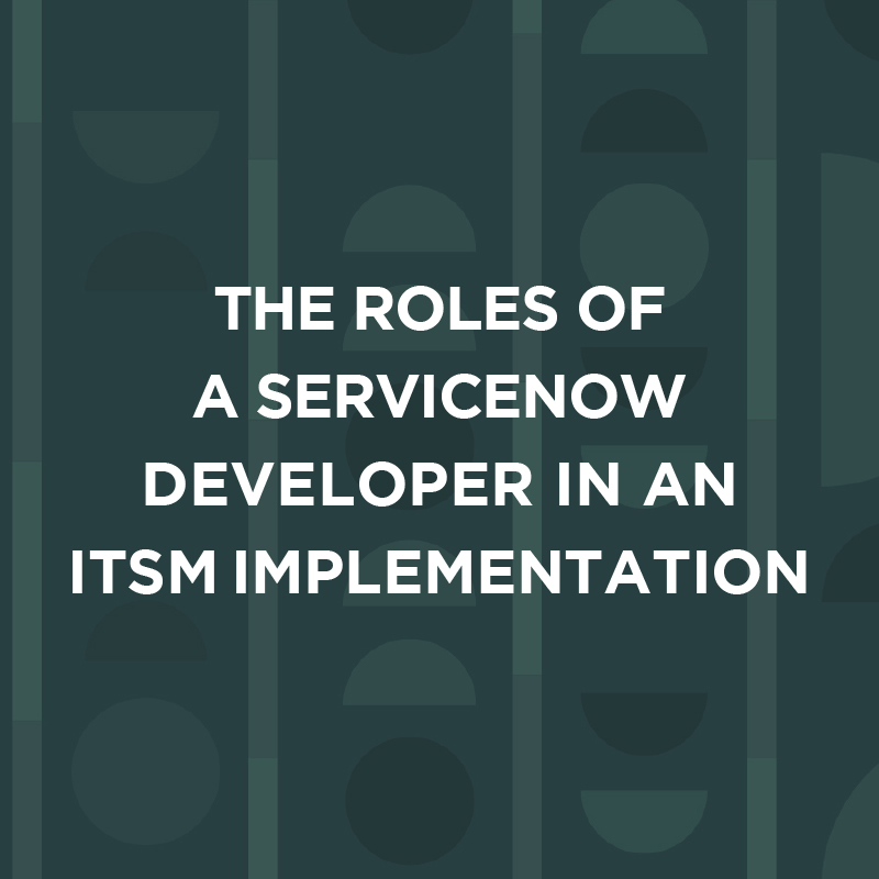 The roles of a servicenow developer
